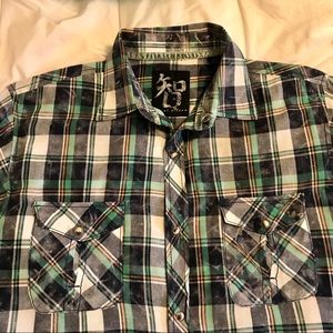 Age of Wisdom Plaid Shirt Size M